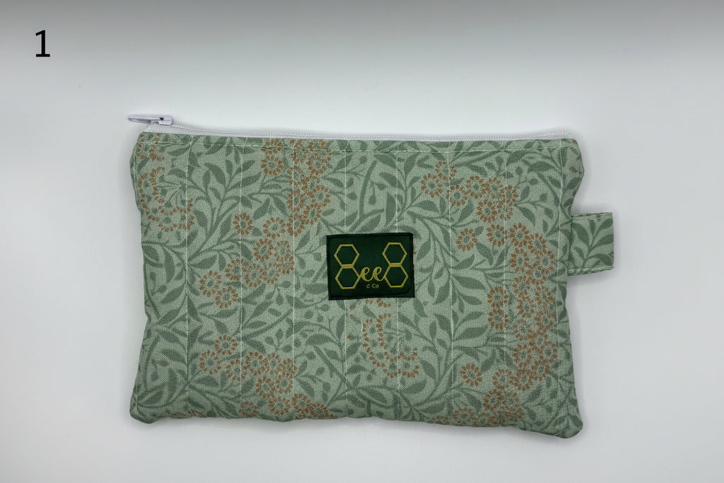 Quilted Pouches Greeny Blues