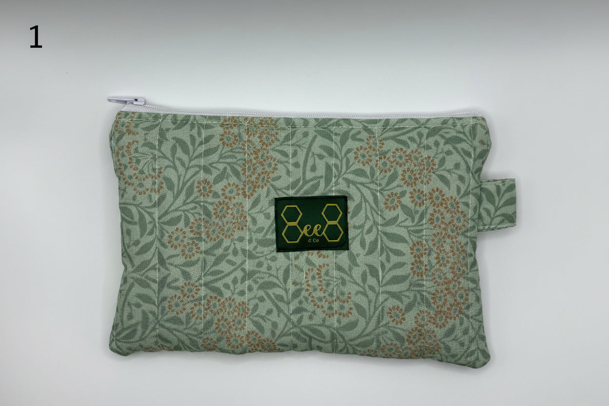 Quilted Pouches Greeny Blues