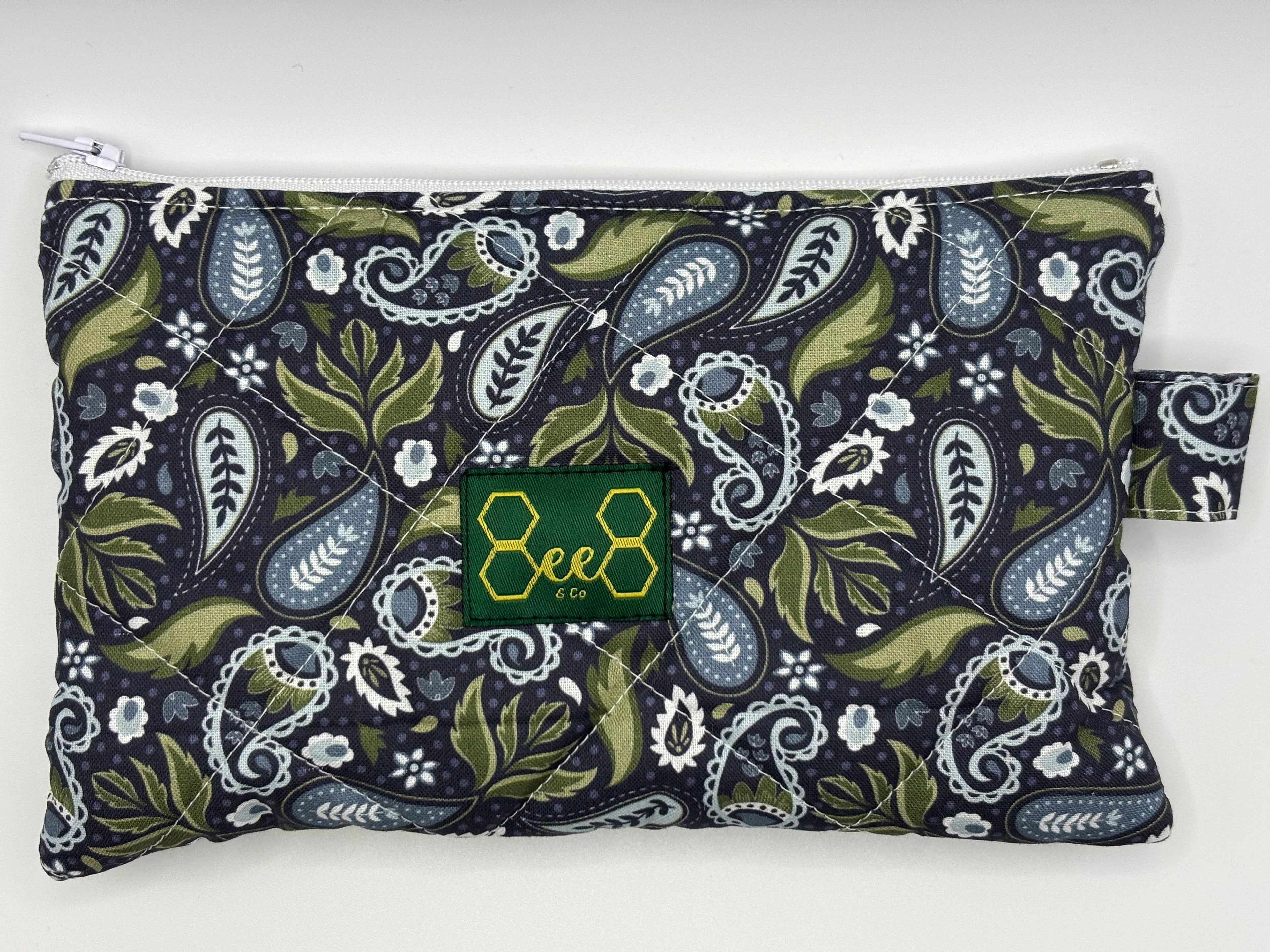 Quilted Pouches Greeny Blues