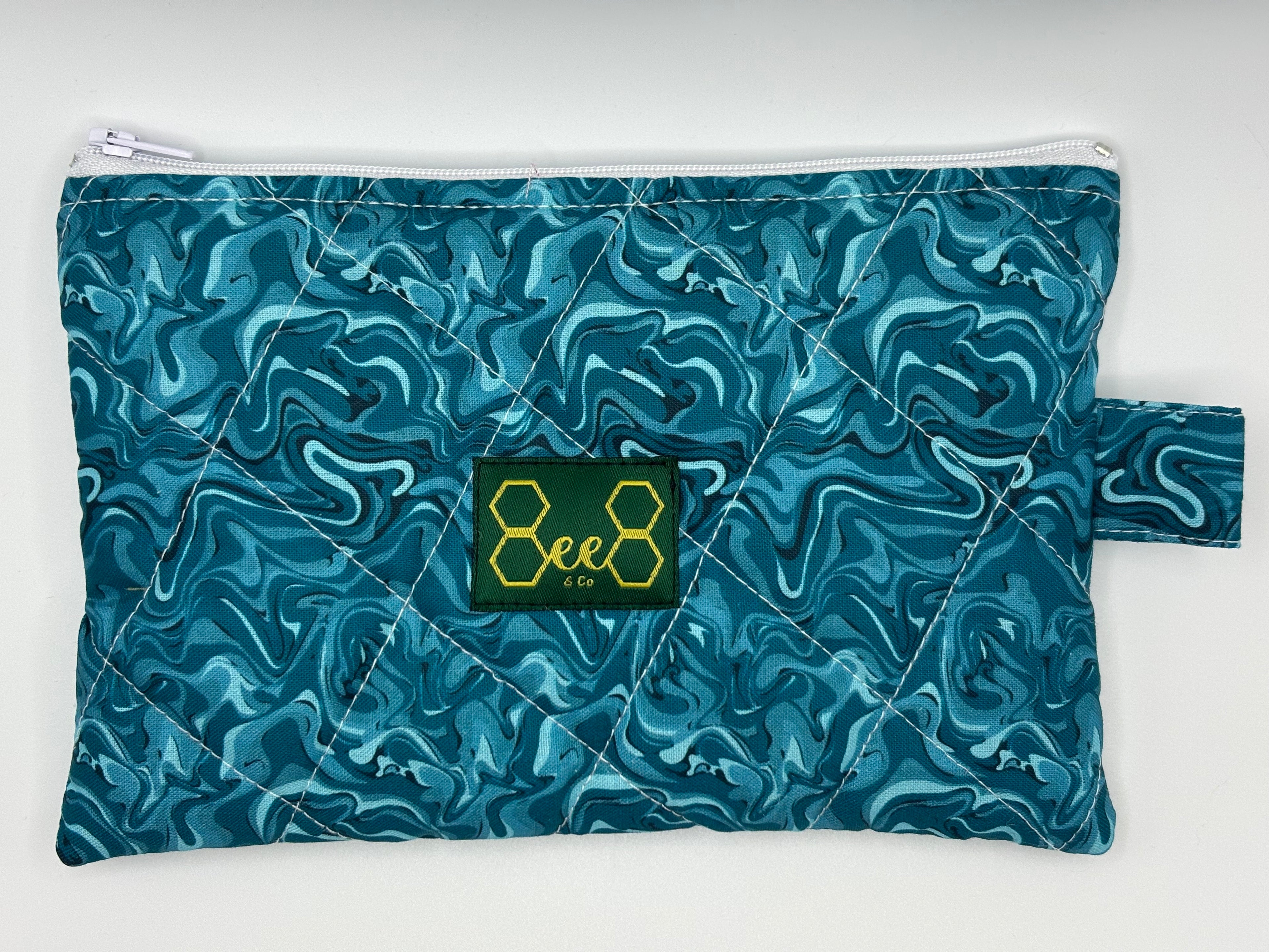 Quilted Pouches Greeny Blues