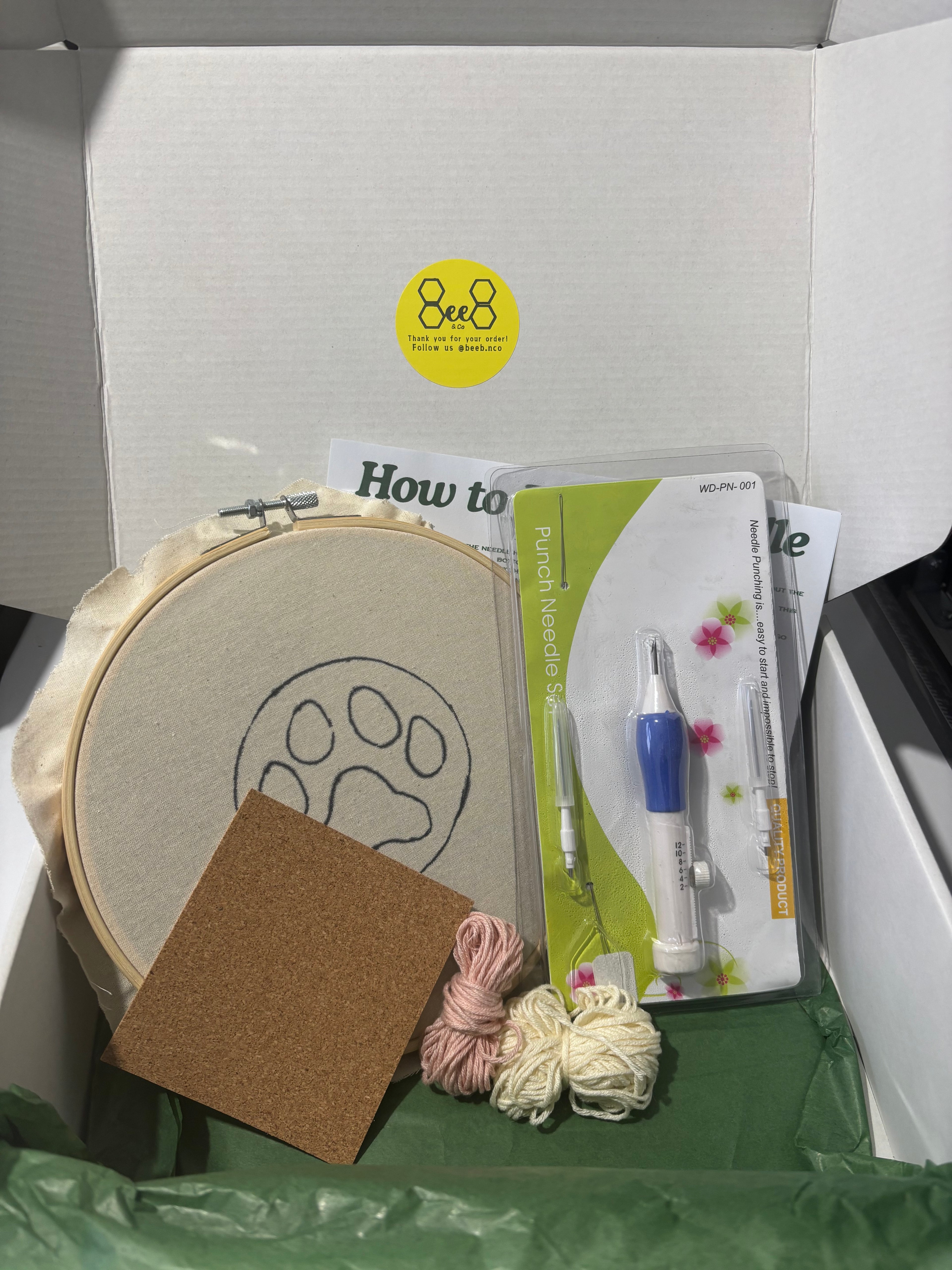 Paw Coaster Punch Needle Kit