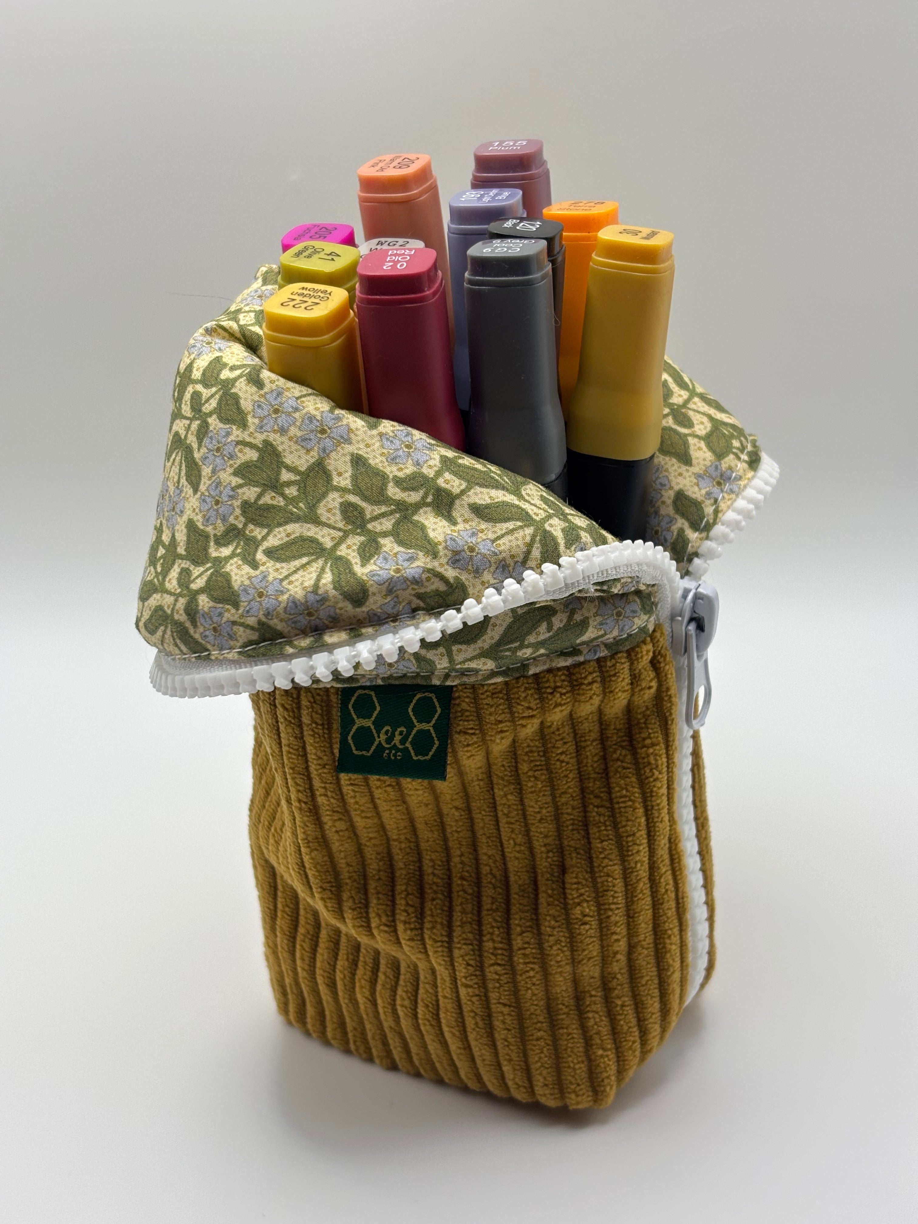 Burrito Case - Green/ Mustard Vine
