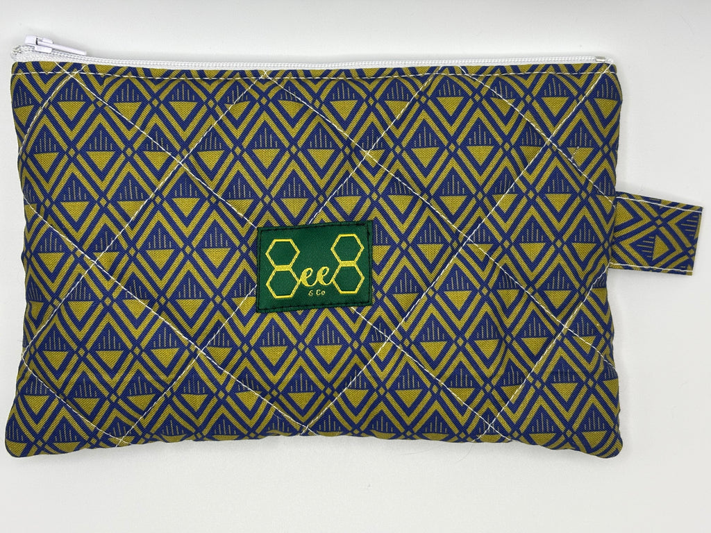 Quilted Pouches Greeny Blues